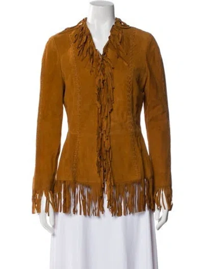 Pre-owned Escada Suede Evening Jacket In Brown