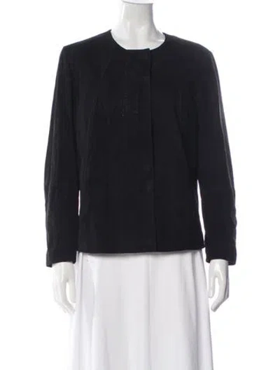 Pre-owned Escada Suede Jacket In Blue