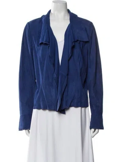 Pre-owned Escada Suede Jacket In Blue
