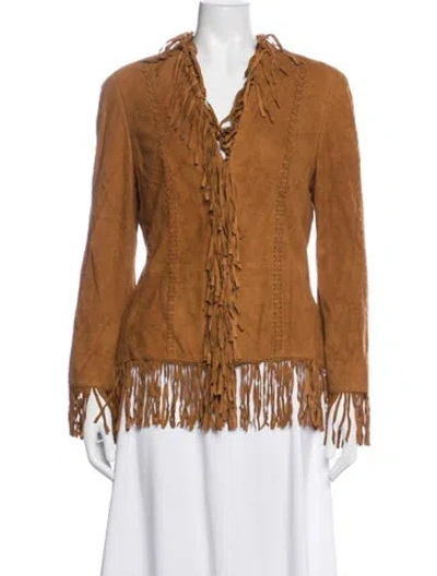 Pre-owned Escada Suede Jacket In Brown