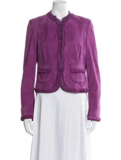 Pre-owned Escada Suede Jacket In Purple