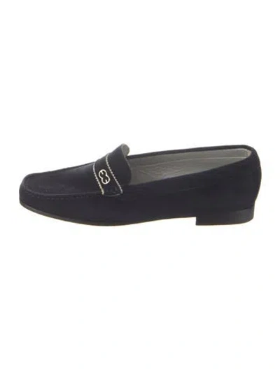 Pre-owned Escada Suede Loafers In Blue