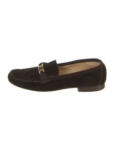 Pre-owned Escada Suede Loafers In Brown
