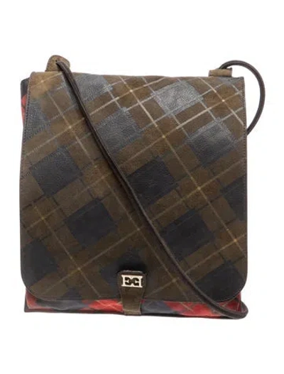 Pre-owned Escada Suede Messenger Bag In Brown