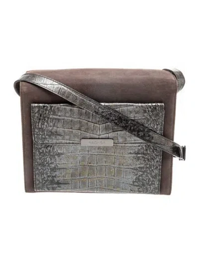Pre-owned Escada Suede Messenger Bag In Gray