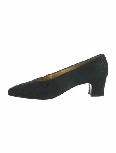 Pre-owned Escada Suede Pumps In Black