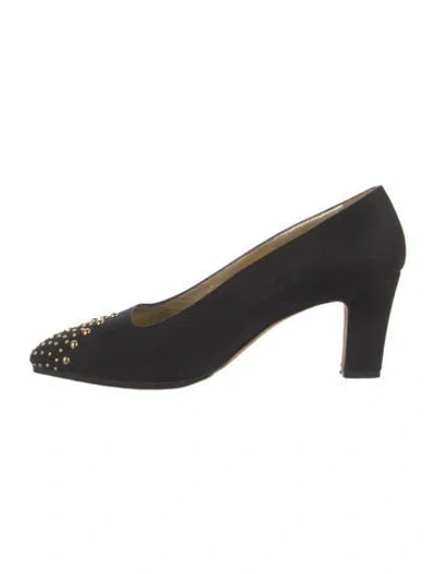 Pre-owned Escada Suede Pumps In Black