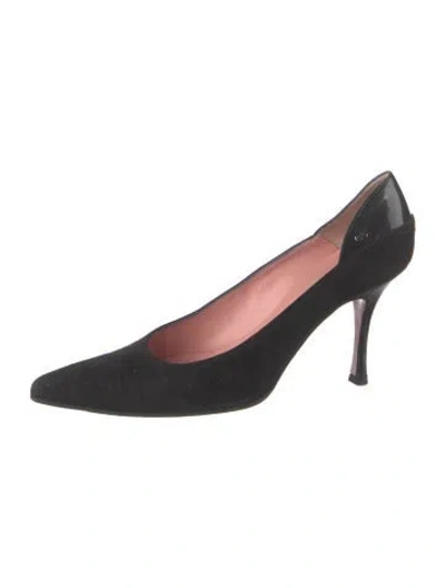 Pre-owned Escada Suede Pumps In Black