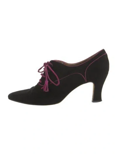 Pre-owned Escada Suede Pumps In Black
