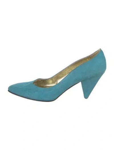 Pre-owned Escada Suede Pumps In Blue
