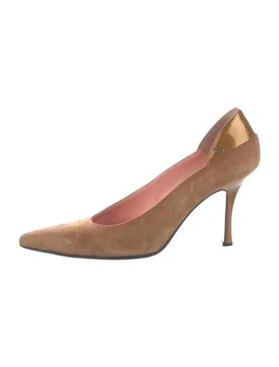 Pre-owned Escada Suede Pumps In Brown