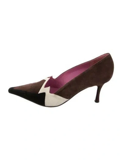 Pre-owned Escada Suede Pumps In Brown