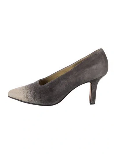 Pre-owned Escada Suede Pumps In Gray