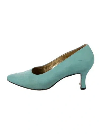 Pre-owned Escada Suede Pumps In Green