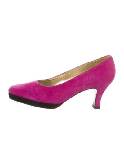 Pre-owned Escada Suede Pumps In Pink