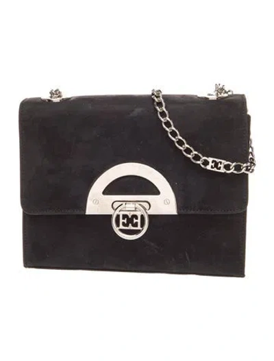 Pre-owned Escada Suede Shoulder Bag In Black