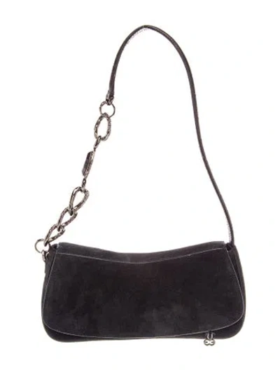 Pre-owned Escada Suede Shoulder Bag In Black