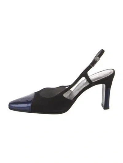Pre-owned Escada Suede Slingback Pumps In Black