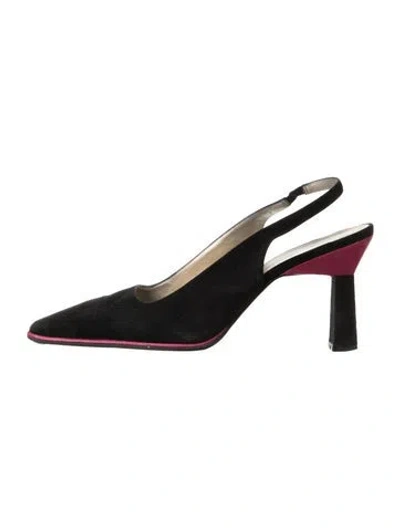 Pre-owned Escada Suede Slingback Pumps In Black