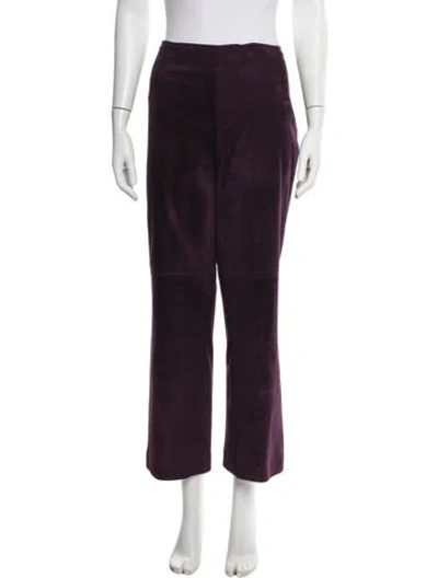 Pre-owned Escada Suede Straight Leg Pants In Purple