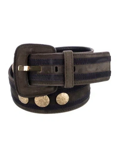Pre-owned Escada Suede Studded Accents Belt In Green