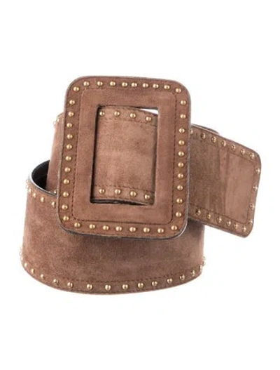 Pre-owned Escada Suede Studded Accents Waist Belt In Brown