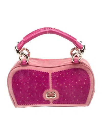 Pre-owned Escada Suede Top Handle Bag In Pink