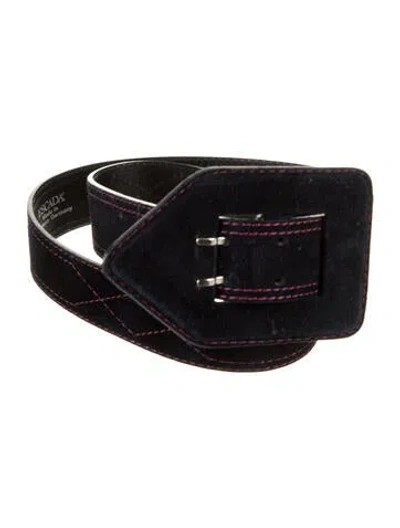 Pre-owned Escada Suede Waist Belt In Black