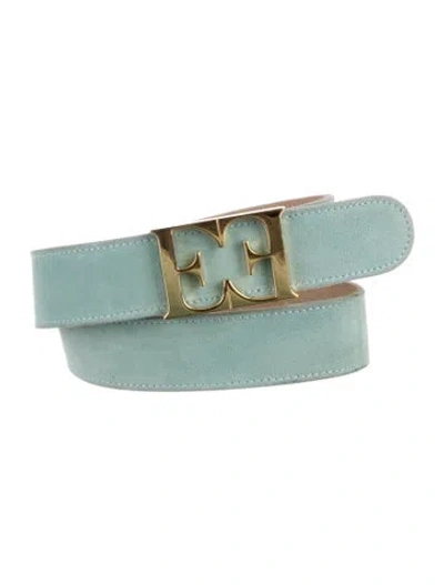 Pre-owned Escada Suede Waist Belt In Blue