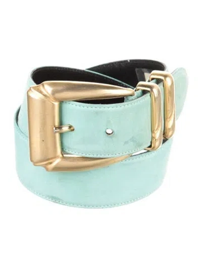 Pre-owned Escada Suede Waist Belt In Blue