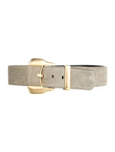 Pre-owned Escada Suede Waist Belt In Gray