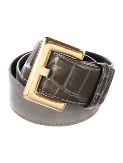 Pre-owned Escada Suede Waist Belt In Grey