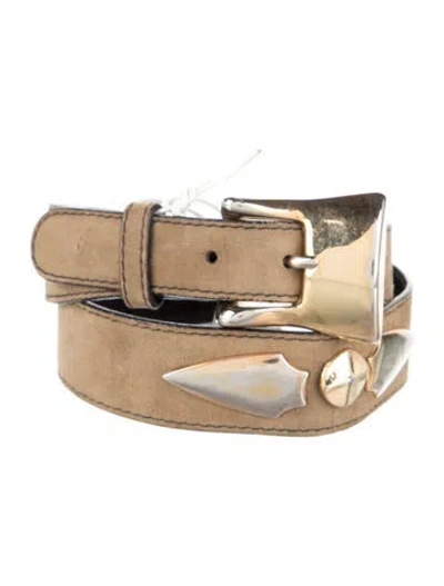 Pre-owned Escada Suede Waist Belt In Neutrals