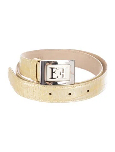 Pre-owned Escada Suede Waist Belt In Yellow