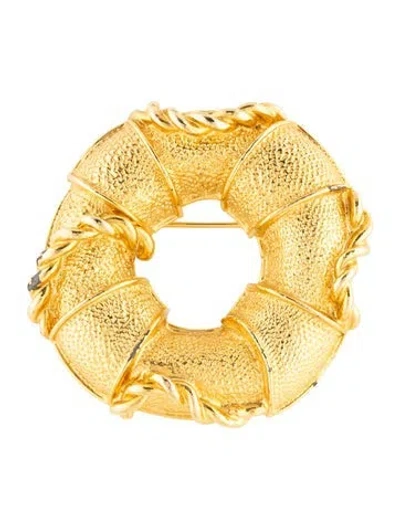 Pre-owned Escada Textured Brooch Pin In Multicolor