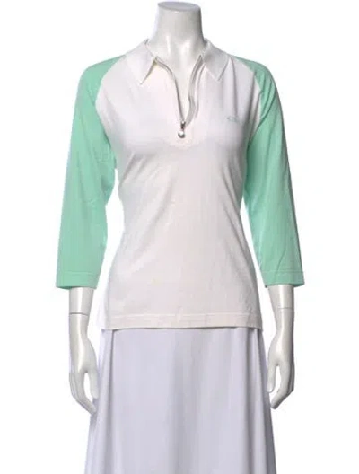 Pre-owned Escada Three-quarter Sleeve Polo In Metallic/neutrals