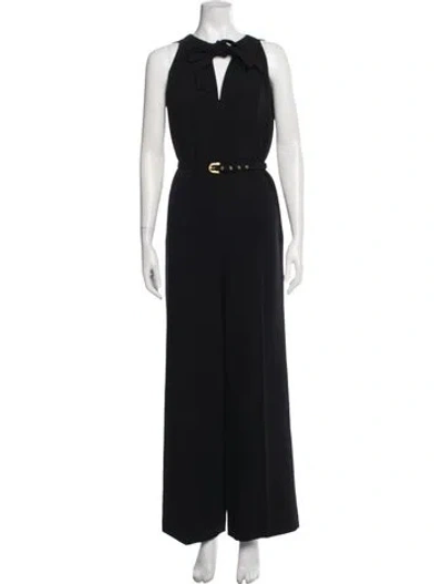Pre-owned Escada Tie Neck Jumpsuit In Black