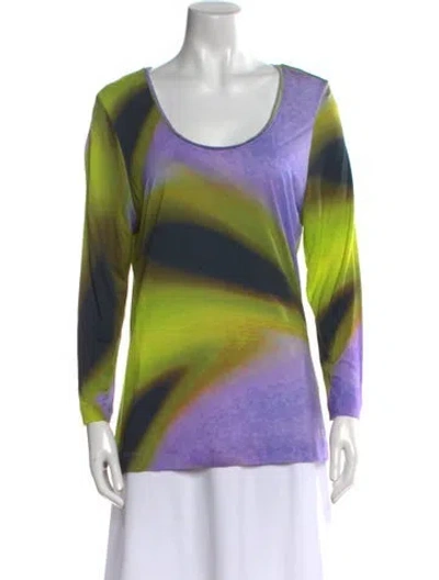 Pre-owned Escada Tie-dye Print Scoop Neck Tunic In Blue