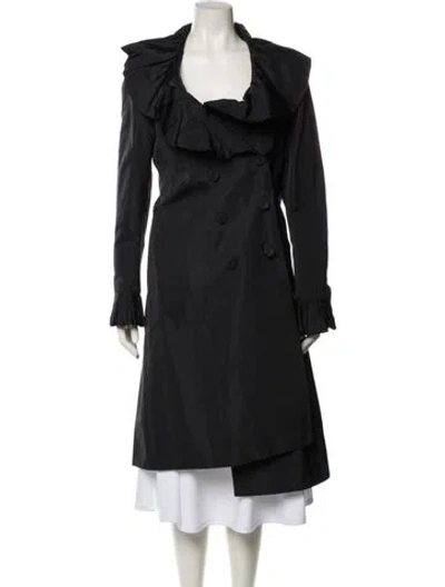 Pre-owned Escada Trench Coat In Black