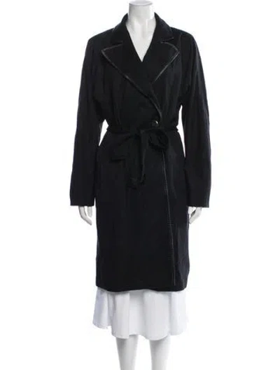 Pre-owned Escada Trench Coat In Blue