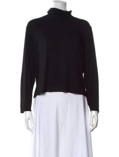 Pre-owned Escada Turtleneck Long Sleeve Top In Black