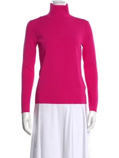 Pre-owned Escada Turtleneck Long Sleeve Top W/ Tags In Pink