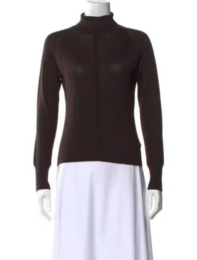 Pre-owned Escada Turtleneck Sweater In Brown