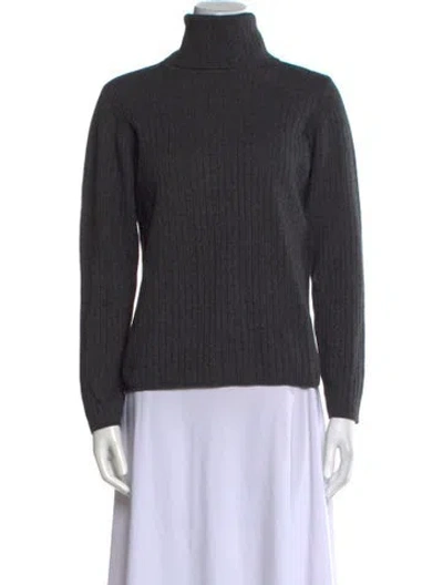 Pre-owned Escada Turtleneck Sweater In Gray
