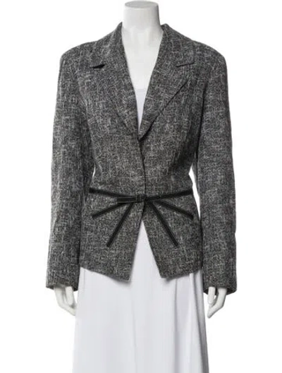 Pre-owned Escada Tweed Pattern Blazer In Black