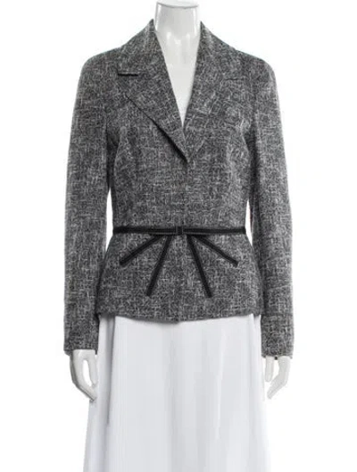 Pre-owned Escada Tweed Pattern Blazer In Black