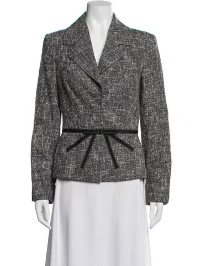 Pre-owned Escada Tweed Pattern Blazer In Black