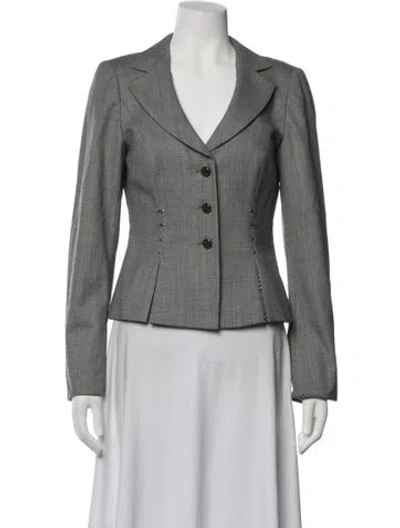 Pre-owned Escada Tweed Pattern Blazer In Black