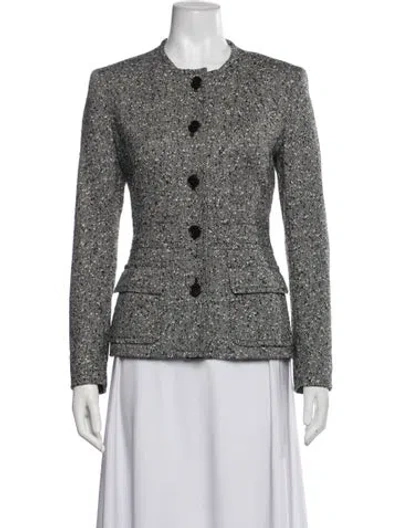 Pre-owned Escada Tweed Pattern Blazer In Black