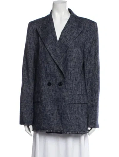 Pre-owned Escada Tweed Pattern Blazer In Blue